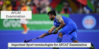 Important Sport terminologies for AFCAT Examination