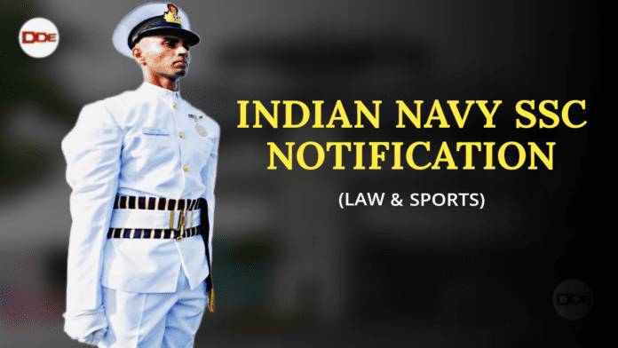 indian navy ssc notification law sports 2024