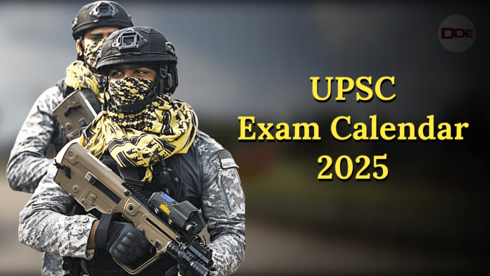 UPSC exam calendar 2025