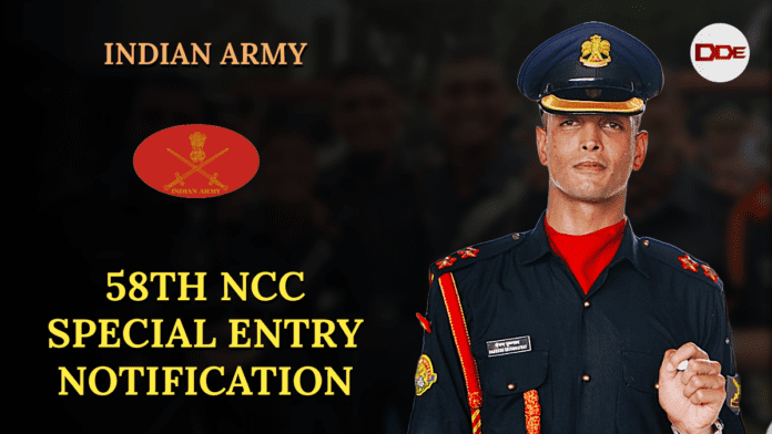 58 NCC Special Entry Scheme notification 2025