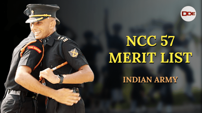 ncc 57 merit list officers training academy