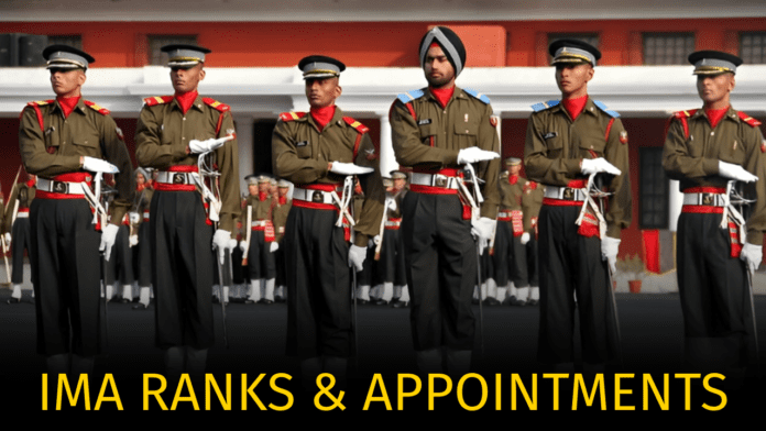 indian military academy ranks and appointments