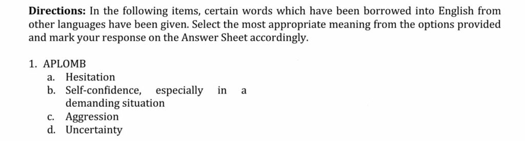 new question types English cds exam