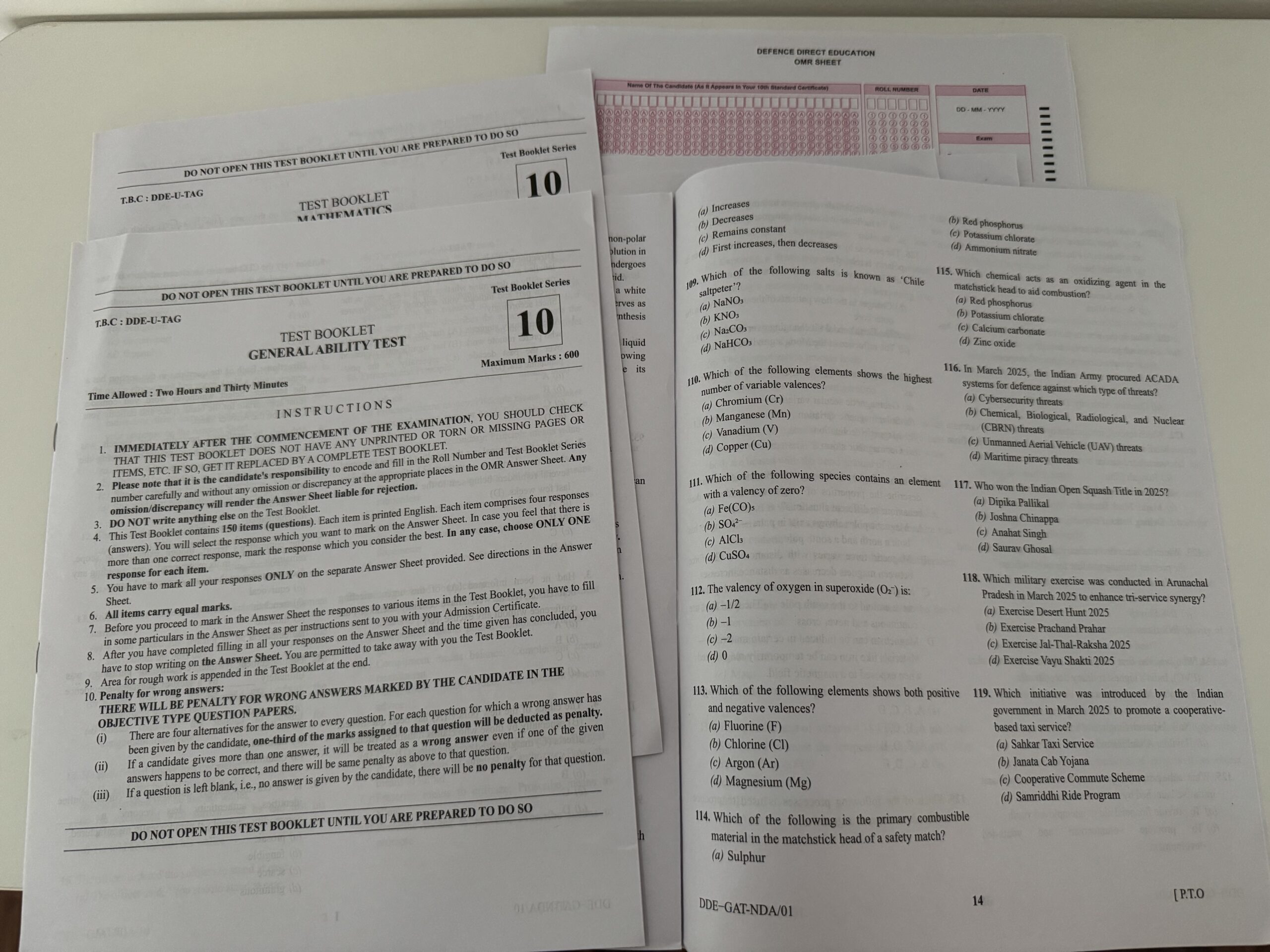 nda mock test paper 2026