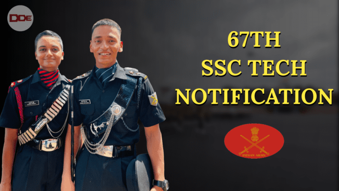 ssc tech 67 notification indian army