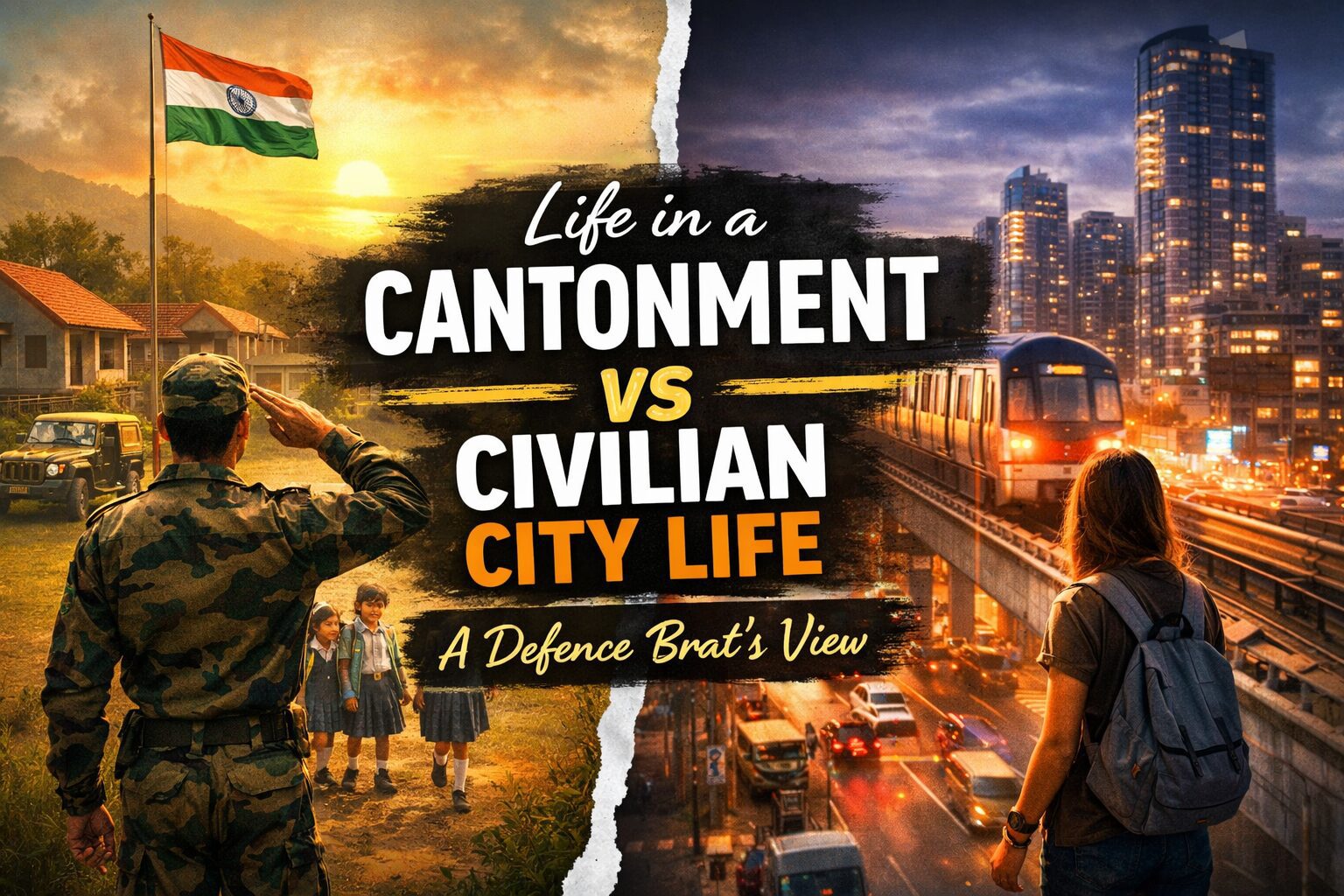 life in army cantonment vs civilian life