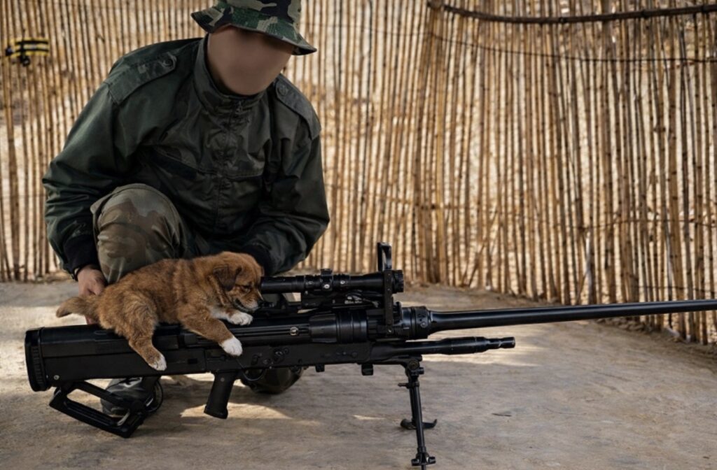 dog using sniper