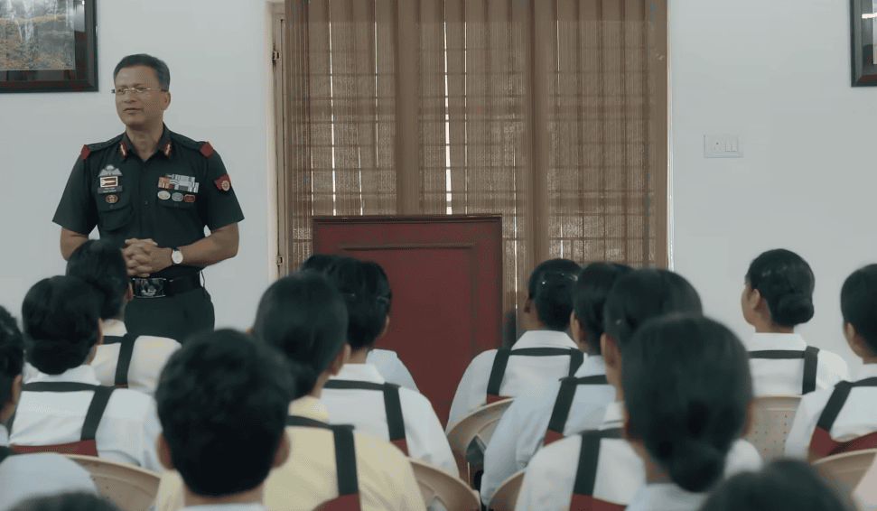 An officer giving the closing address on SSB conference day.