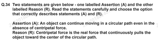 AFCAT GK questions about centripetal force