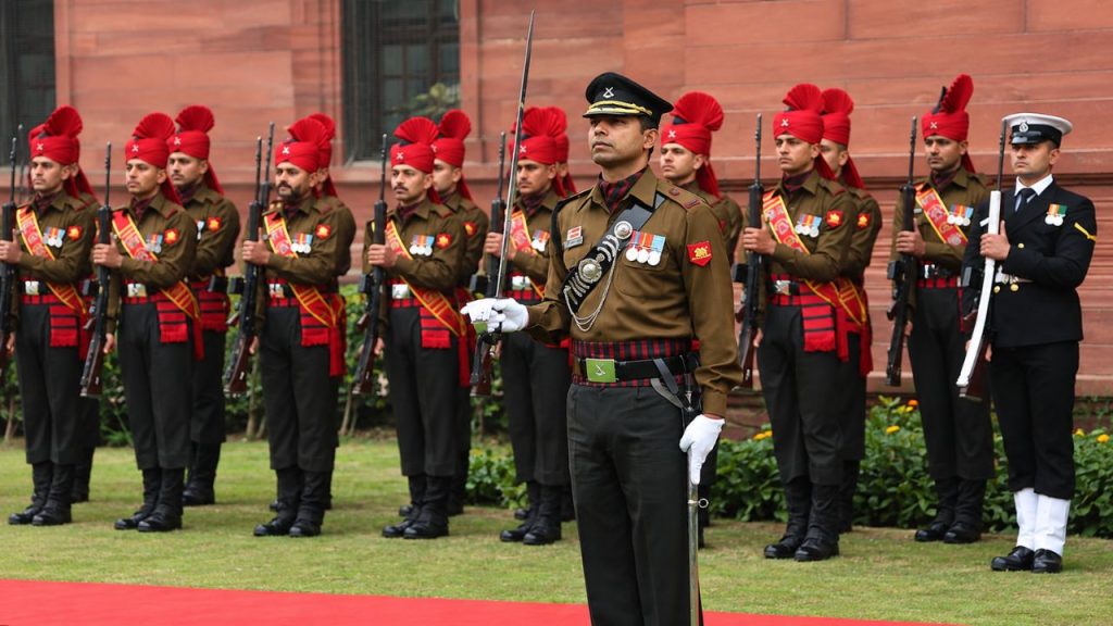 Tri-services guard of honour